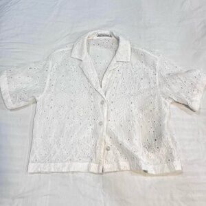 Abercrombie & Fitch Cream Eyelet Blouse